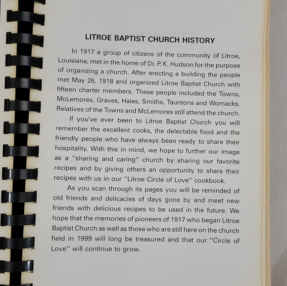 Litroe Circle Of Love Cookbook - Litroe Baptist Church Louisiana - Picture 4 of 16